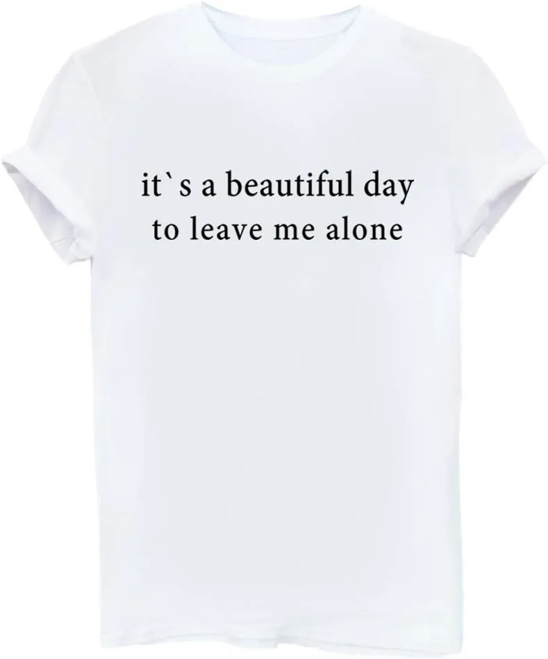 YITAN Letter Print Short Sleeve O Neck Women T Shirt Top