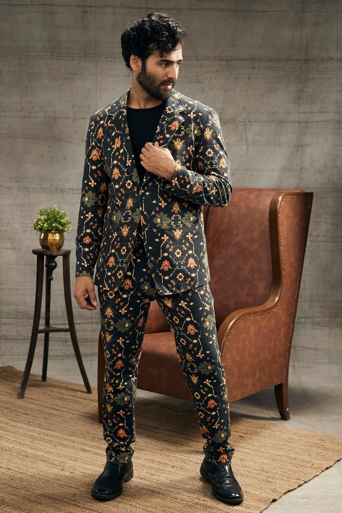 Zahra Printed Blazer Set