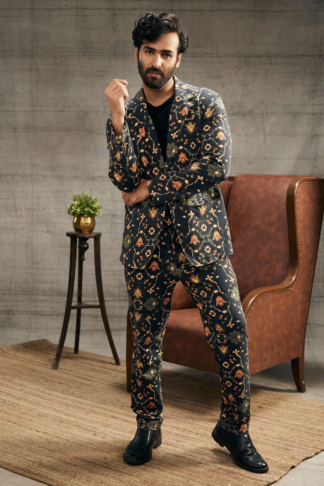 Zahra Printed Blazer Set